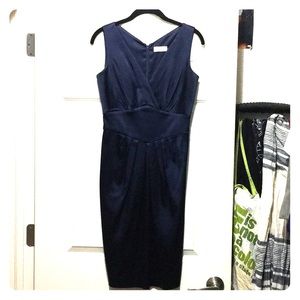 Blue Calvin Klein Satin Look Dress